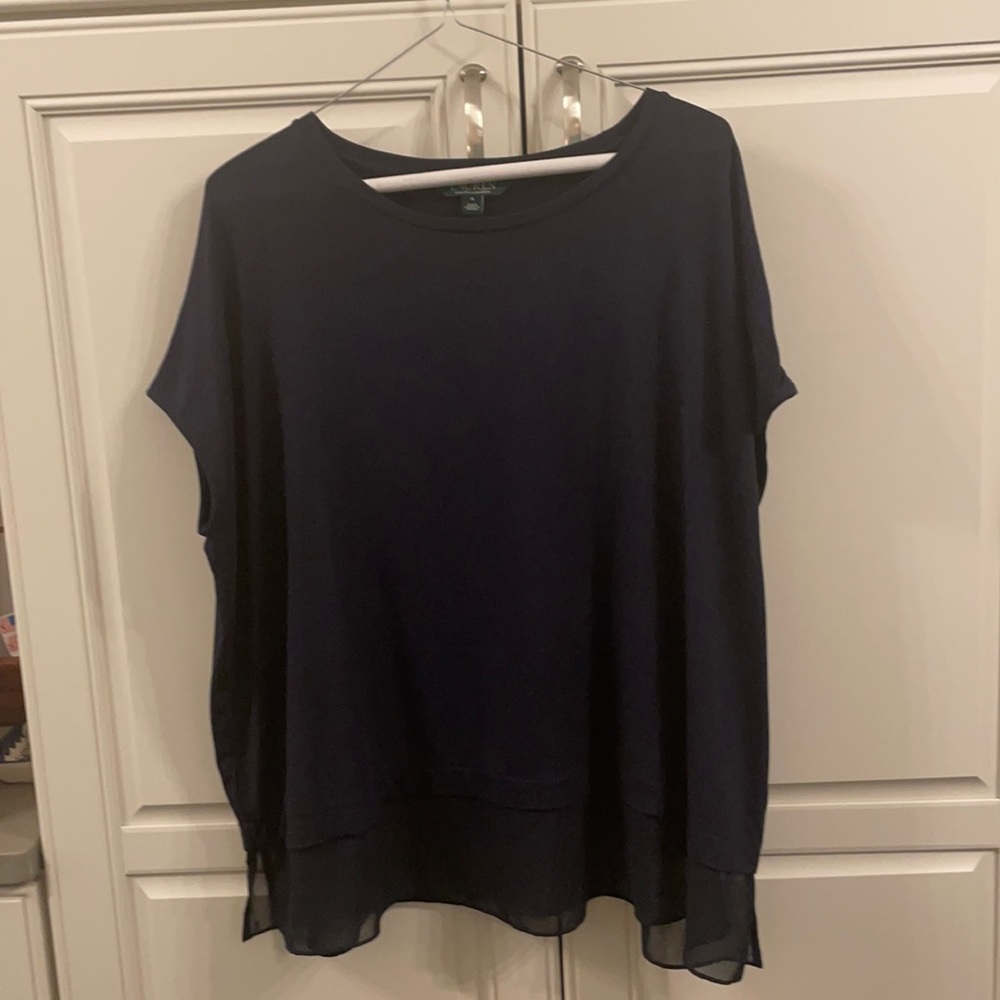 Navy Lauren top.